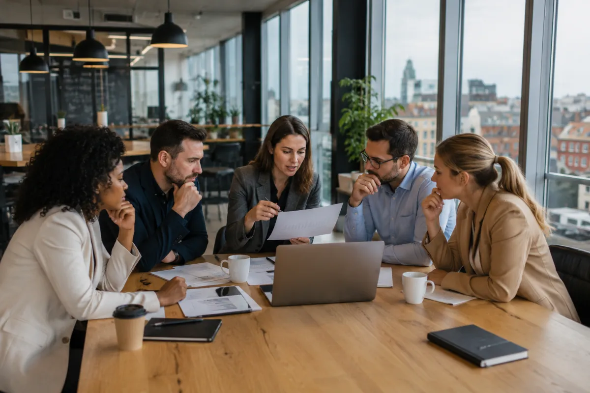 Formation commerciale en salle avec une équipe de vente